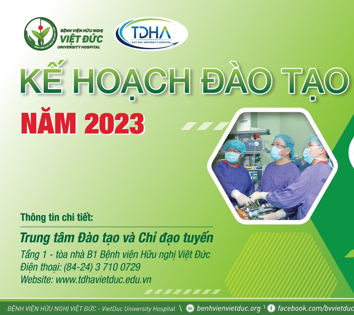 Kế hoạch đào tạo năm 2023 của Bệnh viện Hữu nghị Việt Đức